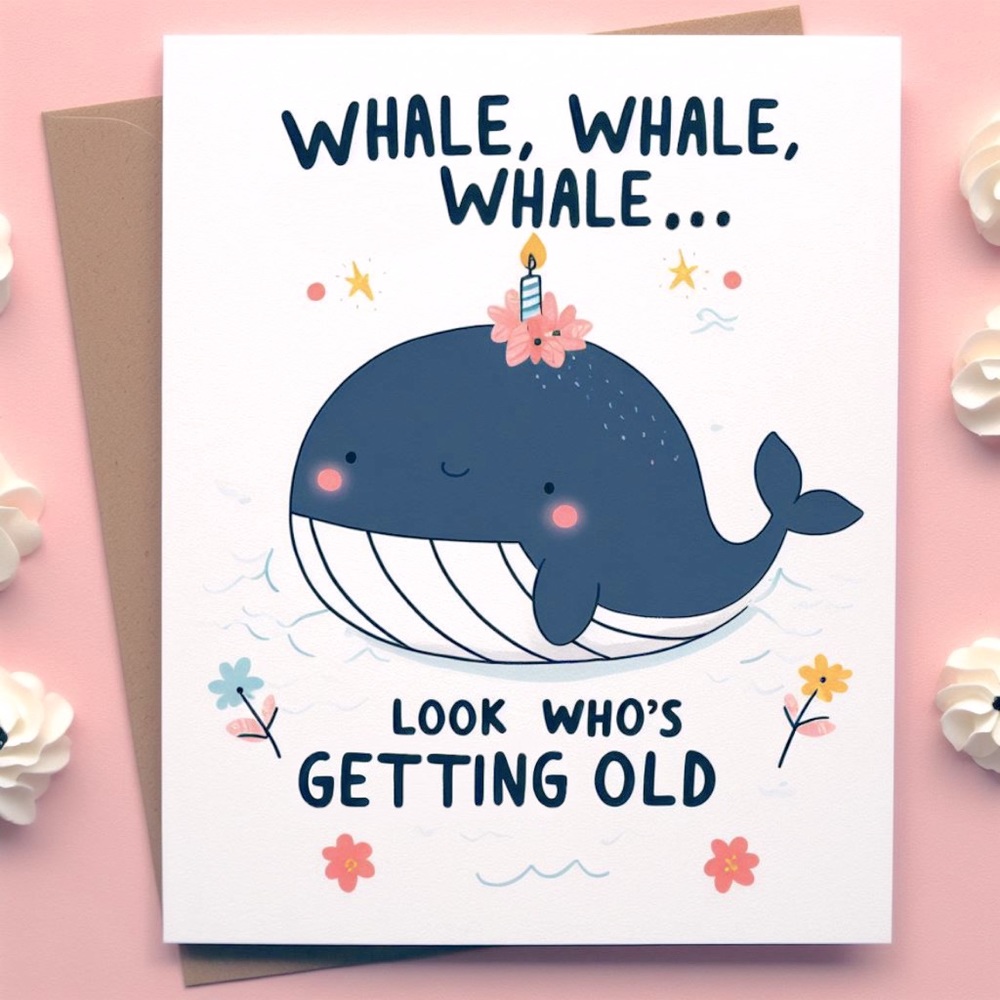 Handmade Whale Birthday Card